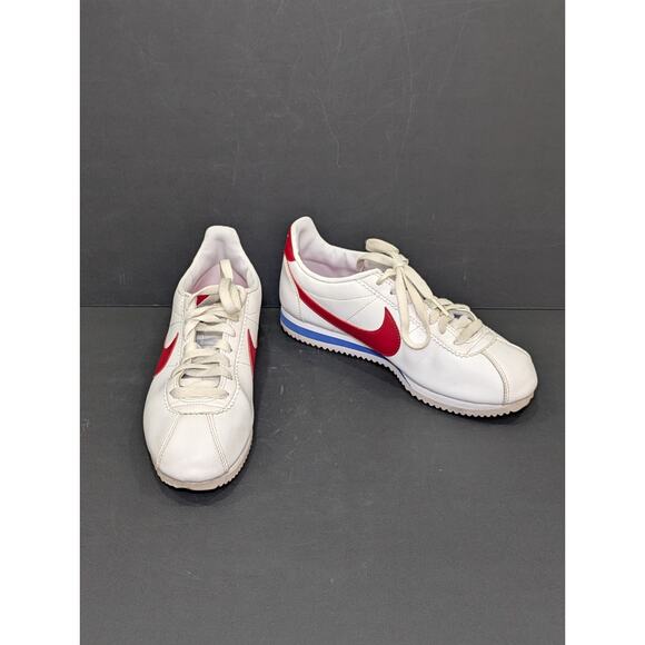 Nike Cortez Women’s Size 8 Leather White Blue Red OG Forest Gump 807471-103 - Picture 1 of 12